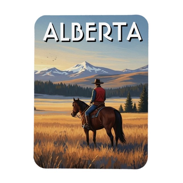 Alberta Canada Horseback Riding Magnet (Vertical)