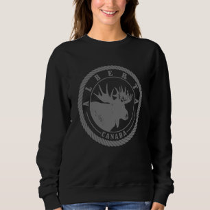 Alberta Canada Moose Vintage Hiking Camping Nature Sweatshirt