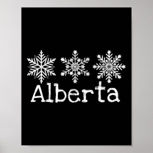 Alberta Canada Ski Skier Skiing Winter Snowflakes  Poster