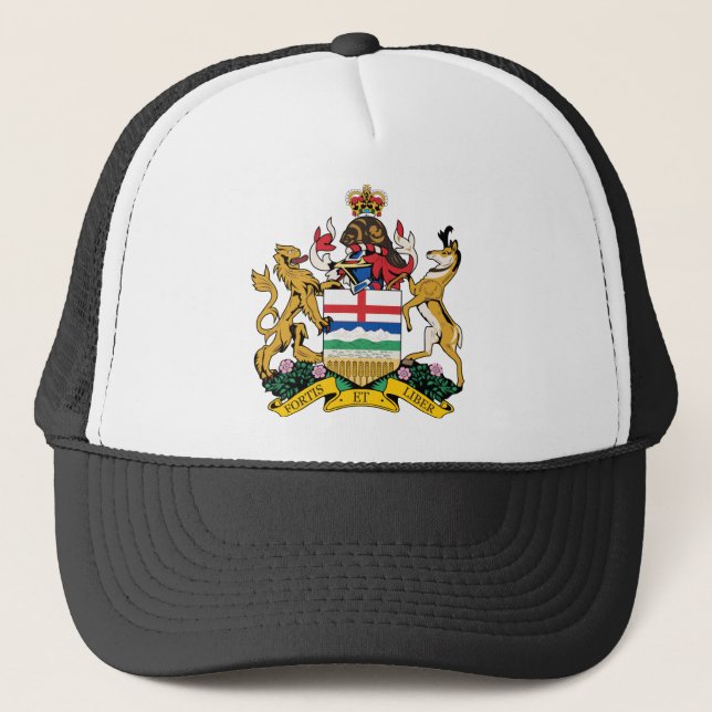 Alberta Coat Of Arms Trucker Hat (Front)