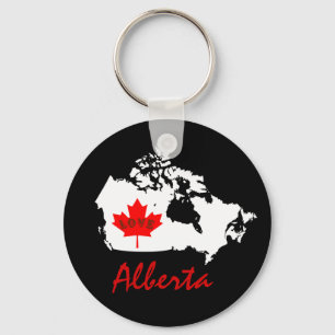 Alberta Customise Love Canada province Key Ring