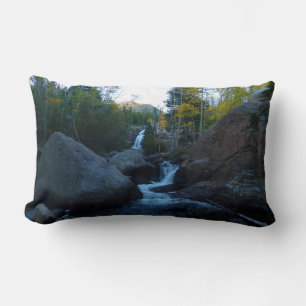 Alberta Falls at Sunrise at Rocky Mountains Lumbar Cushion