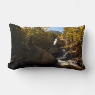 Alberta Falls in Autumn at Rocky Mountains Lumbar Cushion