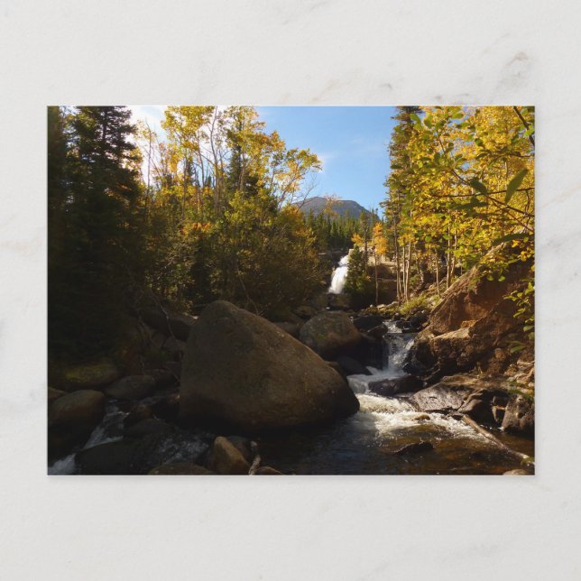 Alberta Falls in Autumn at Rocky Mountains Postcard (Front)
