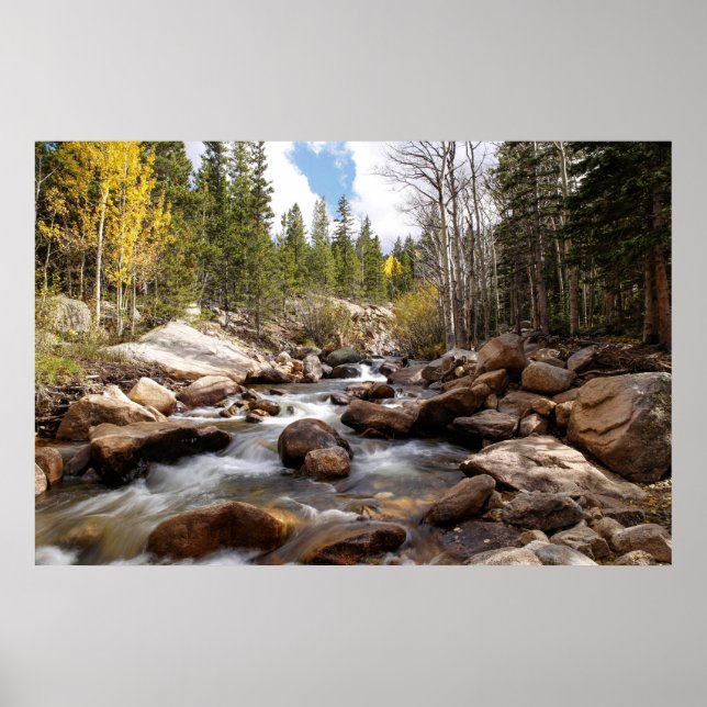 Alberta Falls In Rocky Mountain National Park Poster (Front)