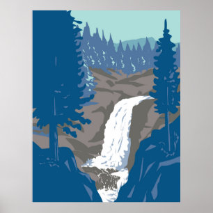 Alberta Falls in Rocky Mountain Poster