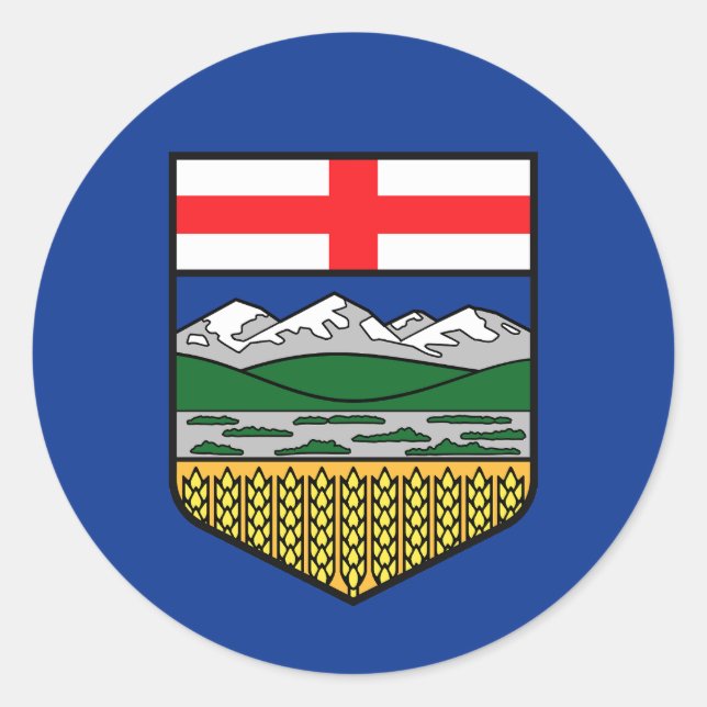 Alberta Flag Classic Round Sticker (Front)