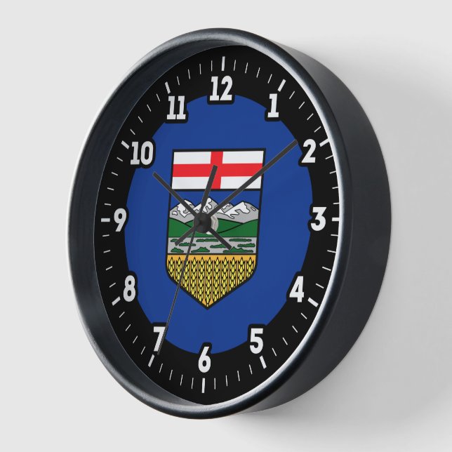 Alberta Flag Graphic Dial Clock (Angle)