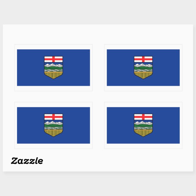 Alberta Flags Graphic Rectangular Sticker (Sheet)
