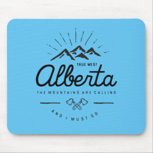 Alberta Mountains are Calling I Must Go Monotone Mouse Pad