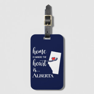 Alberta Province Home is Where Heart is Luggage Tag