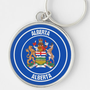 Alberta Round Emblem Key Ring