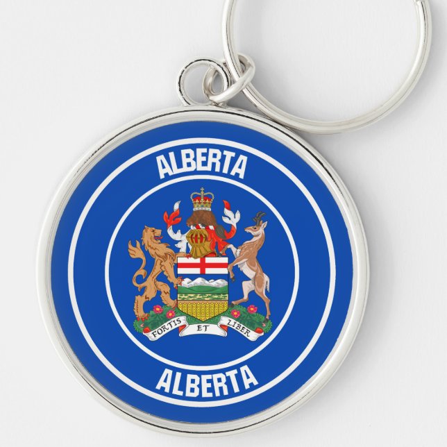 Alberta  Round Emblem Key Ring (Front)