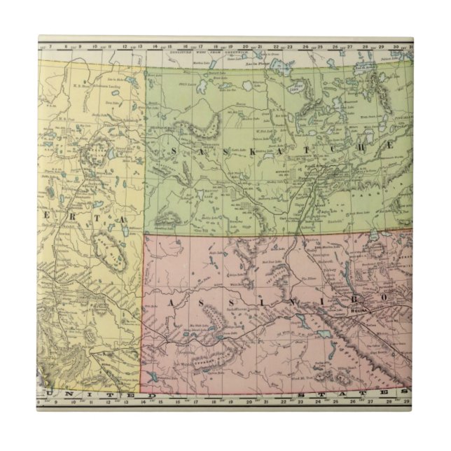 Alberta, Saskatchewan Ceramic Tile (Front)