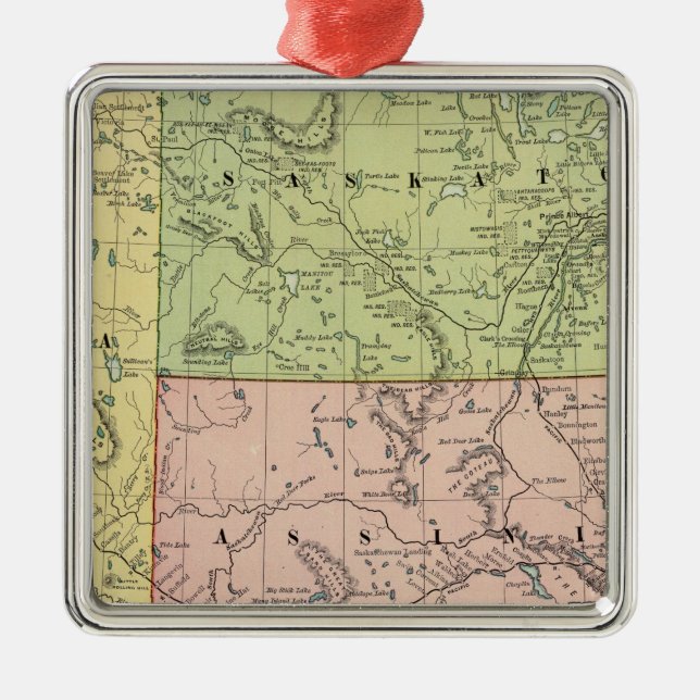 Alberta, Saskatchewan Metal Ornament (Front)