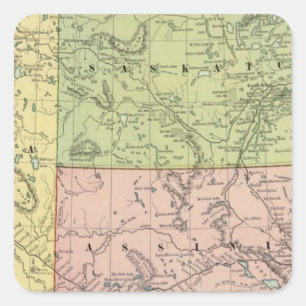 Alberta, Saskatchewan Square Sticker