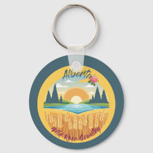 Alberta: Wild Rose Country Key Ring