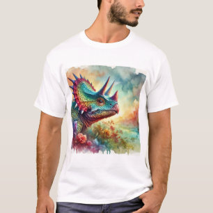 Albertaceratops in Nature 240824AREF125 - Watercol T-Shirt