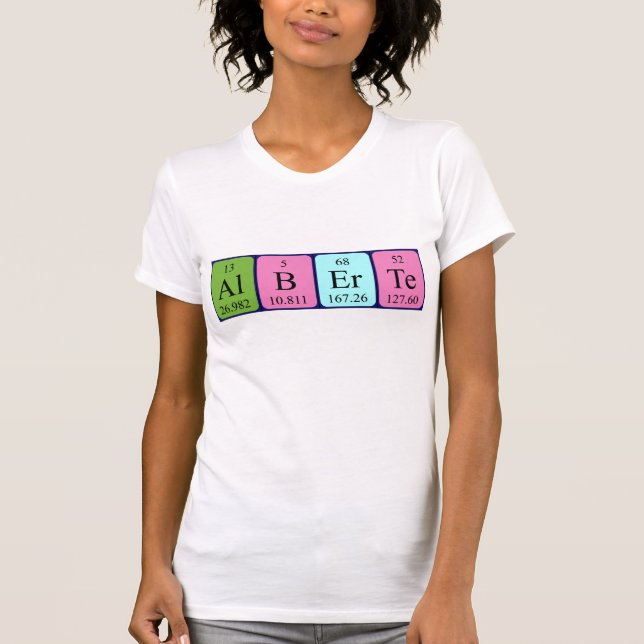 Alberte periodic table name shirt (Front)