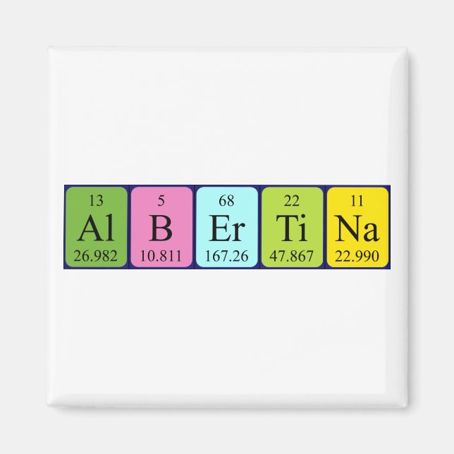 Albertina periodic table name magnet (Front)