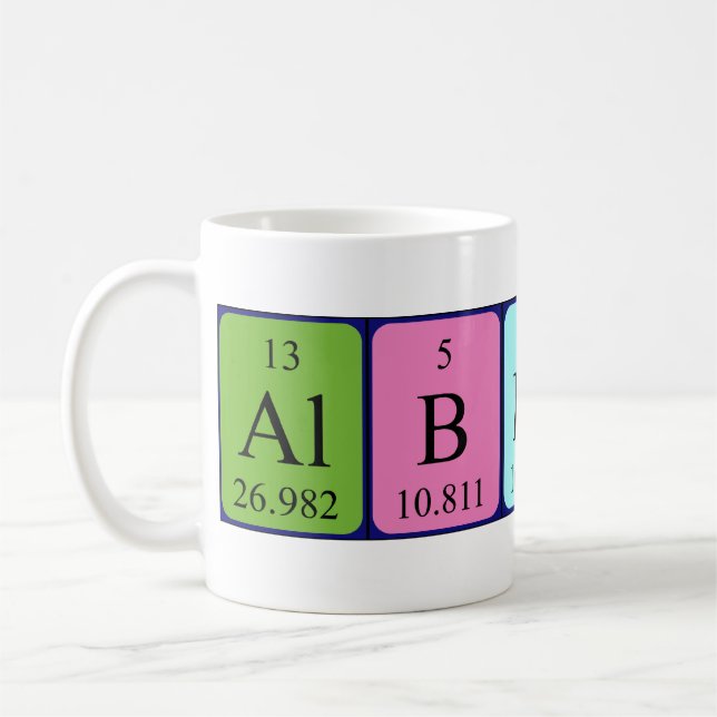 Albertina periodic table name mug (Left)