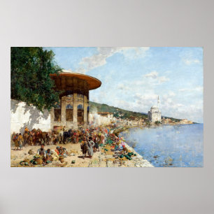 Alberto Pasini Market Day in Constantinople Poster