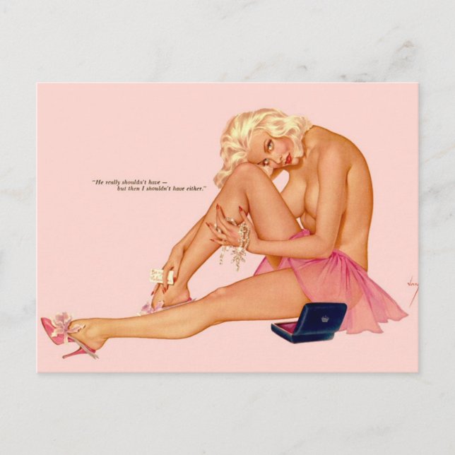 Alberto Vargas Vintage Pin up Postcard (Front)