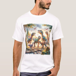 Albertosaurus Family 060624AREF112 - Watercolor T-Shirt