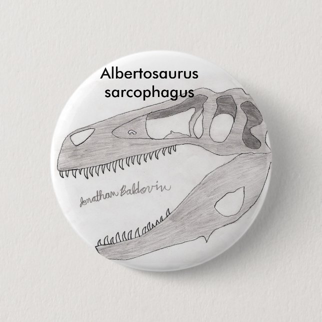 Albertosaurus sarcophagus 6 cm round badge (Front)