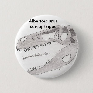 Albertosaurus sarcophagus 6 cm round badge