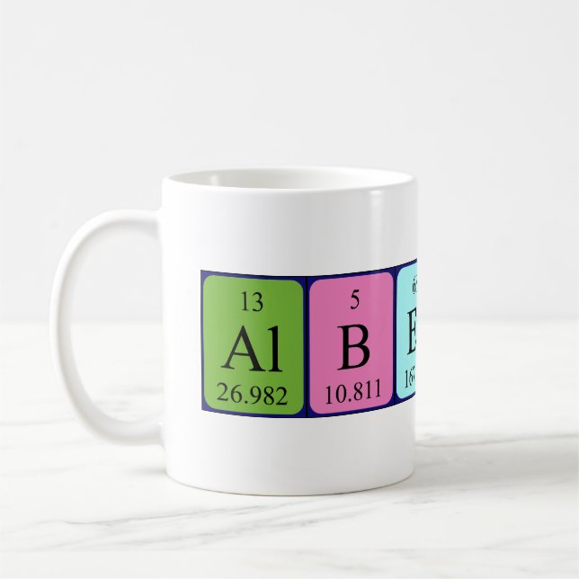 Albertus periodic table name mug (Left)
