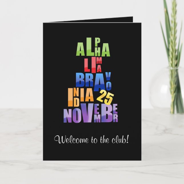 Albin 25 Phonetic Alphabet Card (Front)