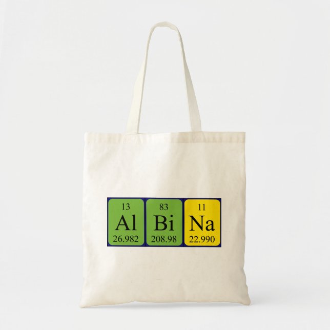 Albina periodic table name tote bag (Front)