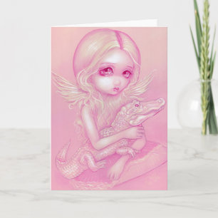 "Albino Alligator Angel" Greeting Card