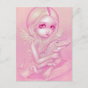 "Albino Alligator Angel" Postcard
