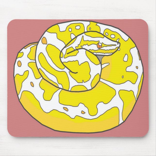 Albino Ball Python Mousepad 2 (Pink) (Front)