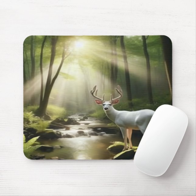 Albino Buck  Mouse Pad (With Mouse)