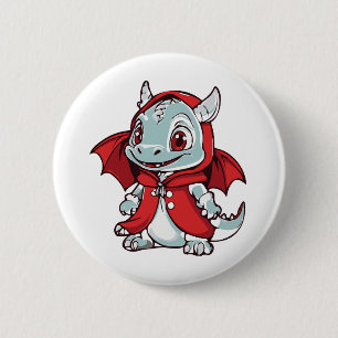 Albino Dragon in Red 6 Cm Round Badge