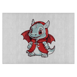 Albino Dragon in Red Cutting Board