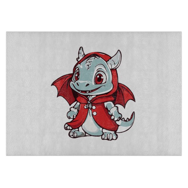 Albino Dragon in Red Cutting Board (Front)