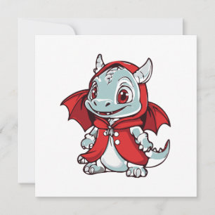 Albino Dragon in Red Invitation