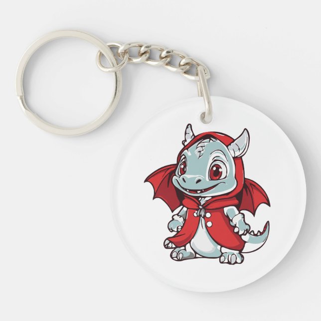 Albino Dragon in Red Key Ring (Front)