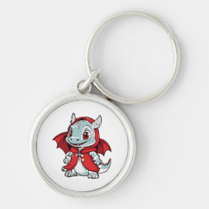 Albino Dragon in Red Key Ring