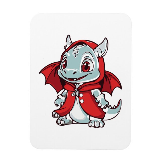 Albino Dragon in Red Magnet (Vertical)