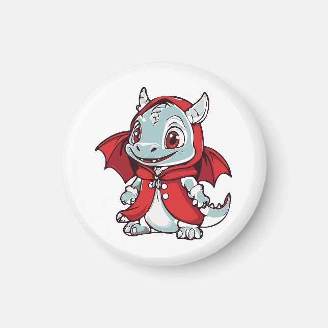 Albino Dragon in Red Magnet (Front)