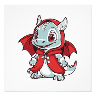 Albino Dragon in Red Photo Print