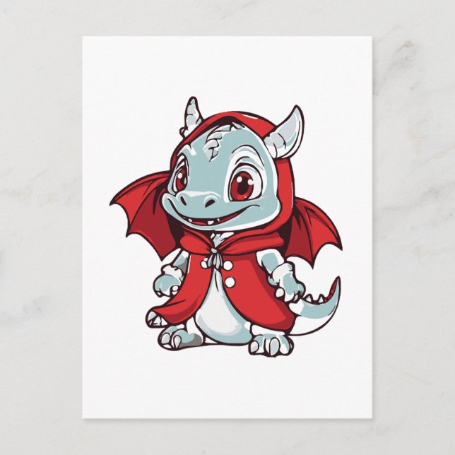 Albino Dragon in Red Postcard (Front)