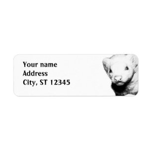 Albino Ferret Picture Return Address Label