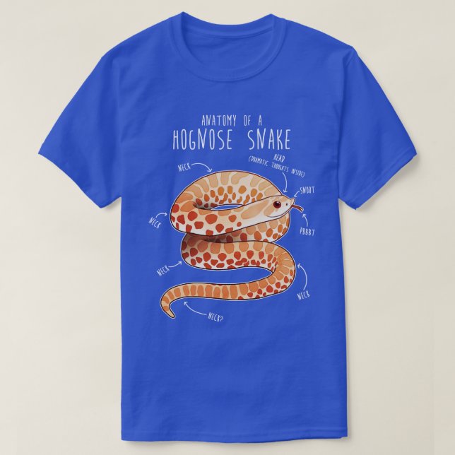 Albino Hognose Snake Anatomy 1 T-Shirt (Design Front)