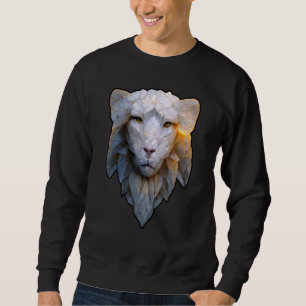 Albino Lion Vector of Stoic Ethereal Leo with Feat Sweatshirt